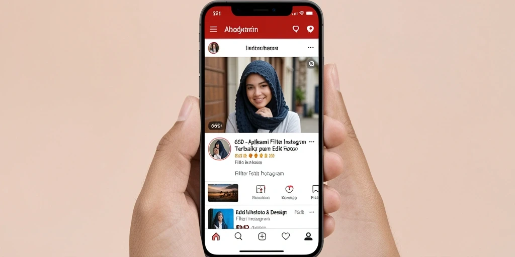 Tampilan antarmuka aplikasi 66D untuk edit foto dan filter Instagram.