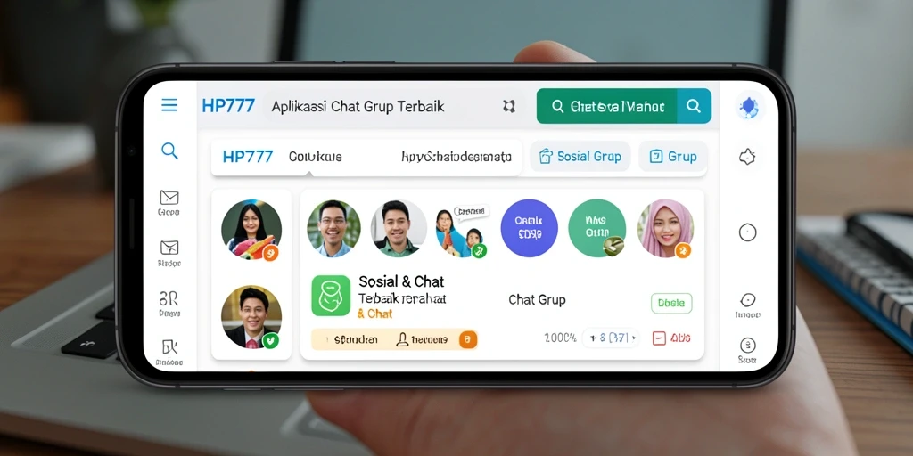 Tampilan antarmuka yang menarik dan fungsi Chat Grup di HP777.