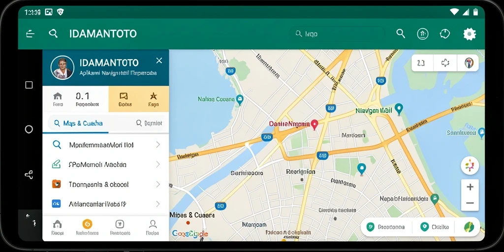Screenshot antarmuka IDAMANTOTO dengan fitur navigasi mobil yang jelas.